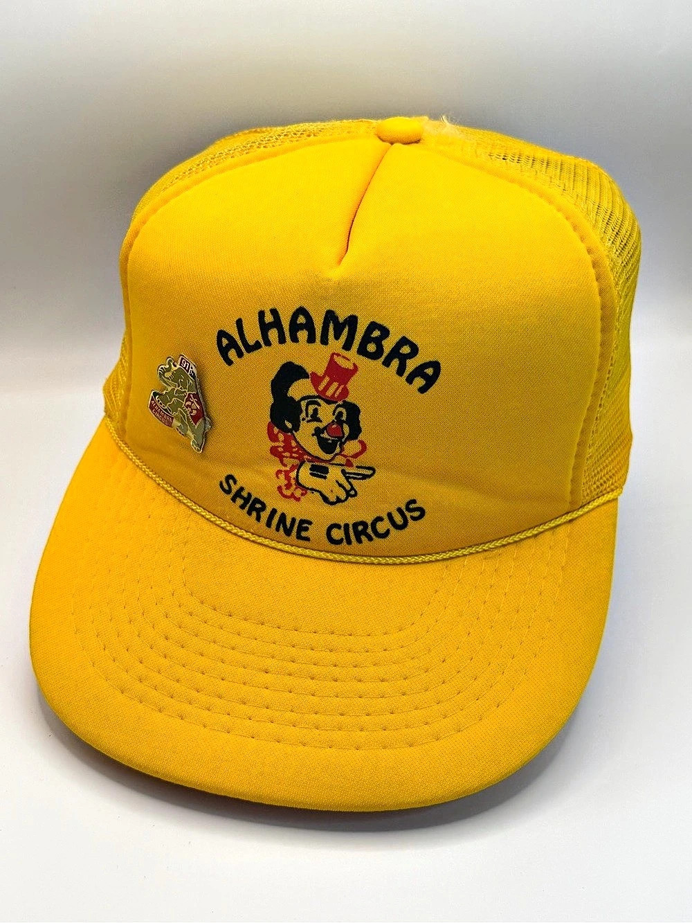 Vintage Shriner Circus Yellow Snapback Trucker Hat